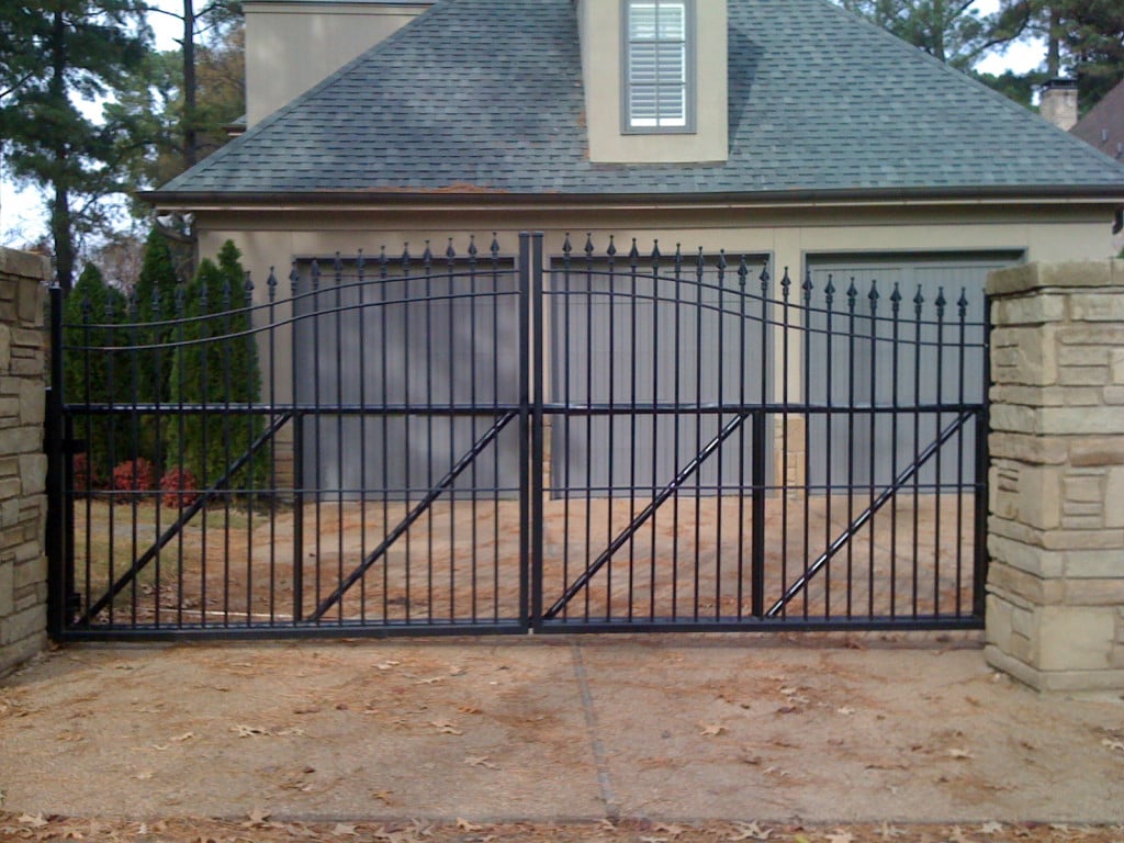 Example of One of Our Iron Driveway Gates Mounted to a Sliding Frame