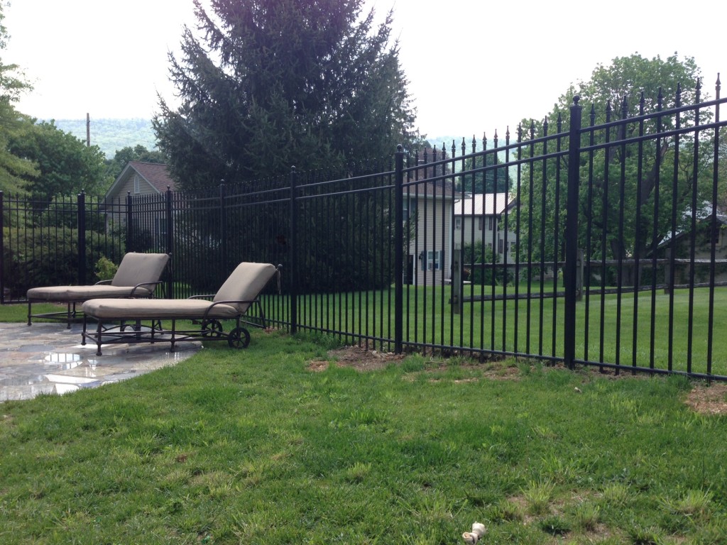 6ft Tall Aluminum Fence Around the Back Patio