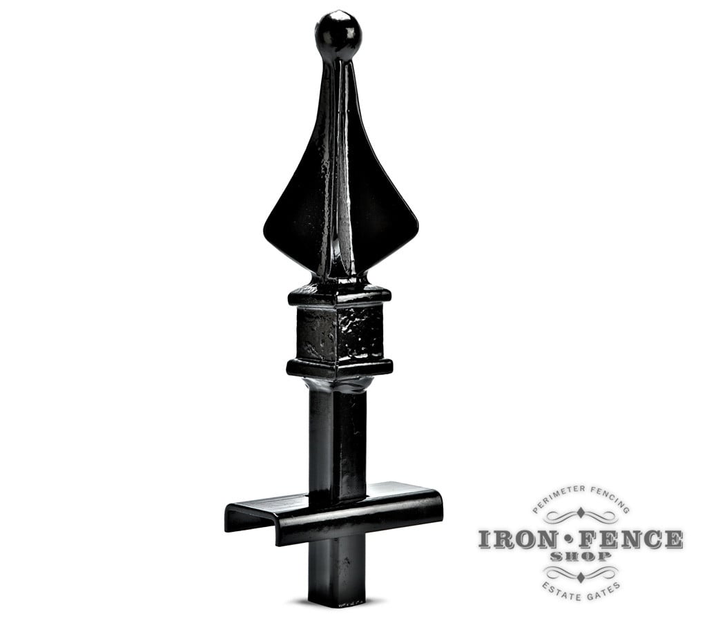 Our Cast Iron Finial Welded on Steel Picket and Rail