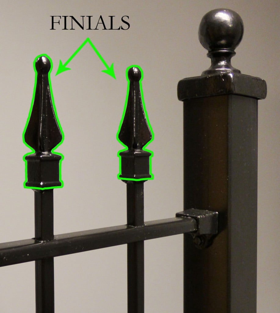Iron and Aluminum Fence and Gate Finial Component