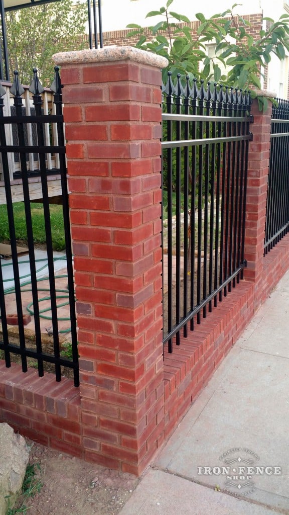 Brick Columns and Knee Walls Look Great with Our Aluminum and Iron Fence