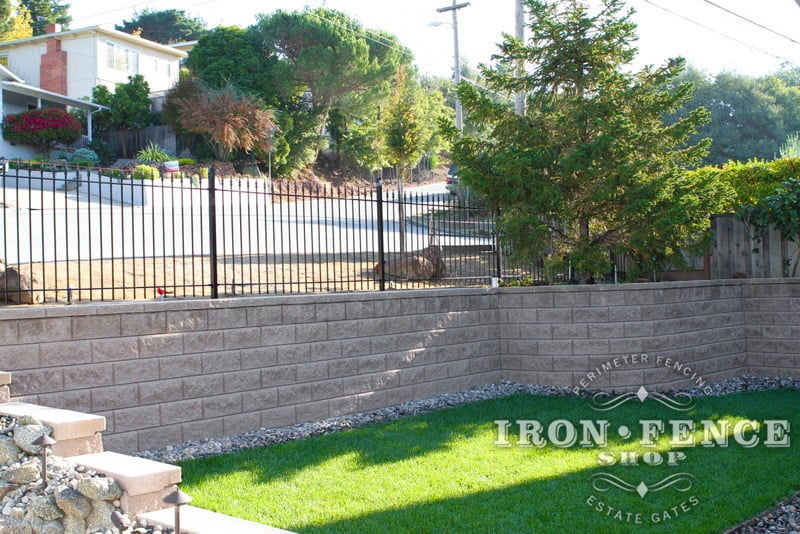 4ft Tall Wrought Iron Fence as a Wall Top Barrier
