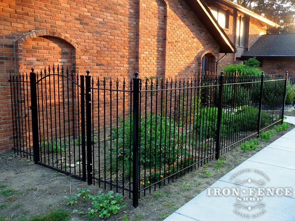5 Foot Tall Wrought Iron Fence and Gate Used as a Garden Enclosure