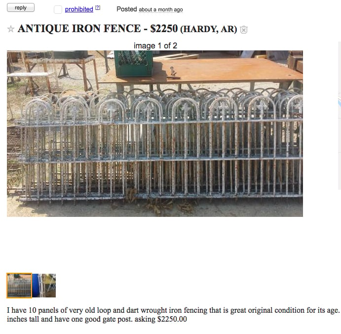Antique or salvage fence can be more trouble than its worth