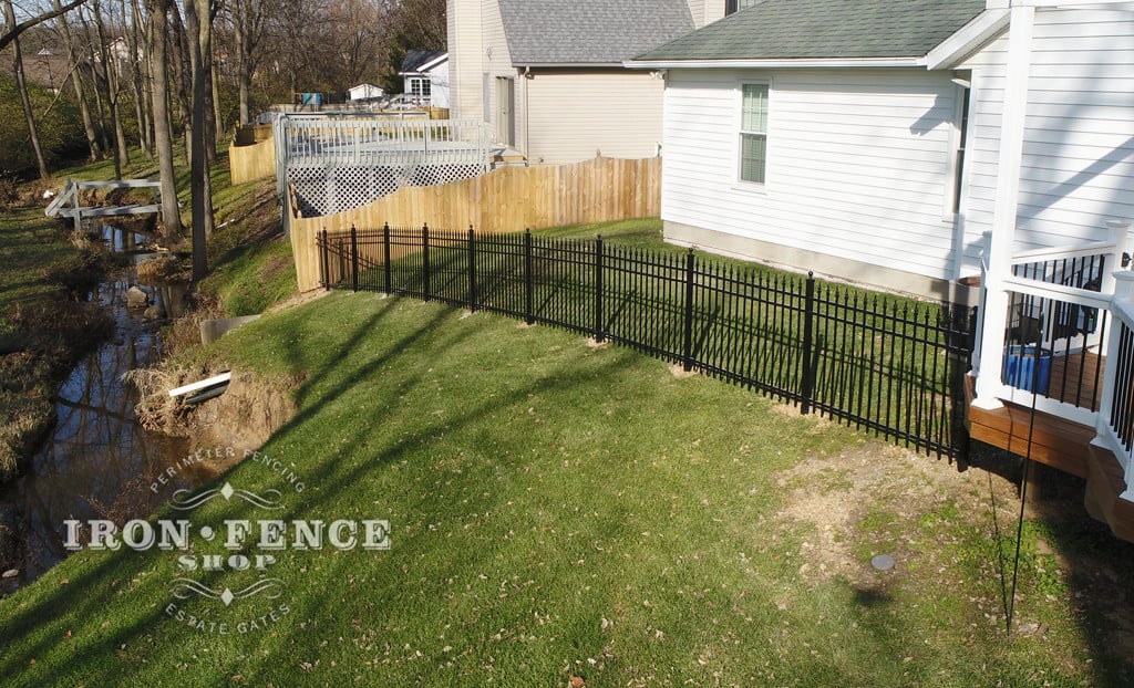 A Great Example of Our Infinity Aluminum Fence Racked to ...