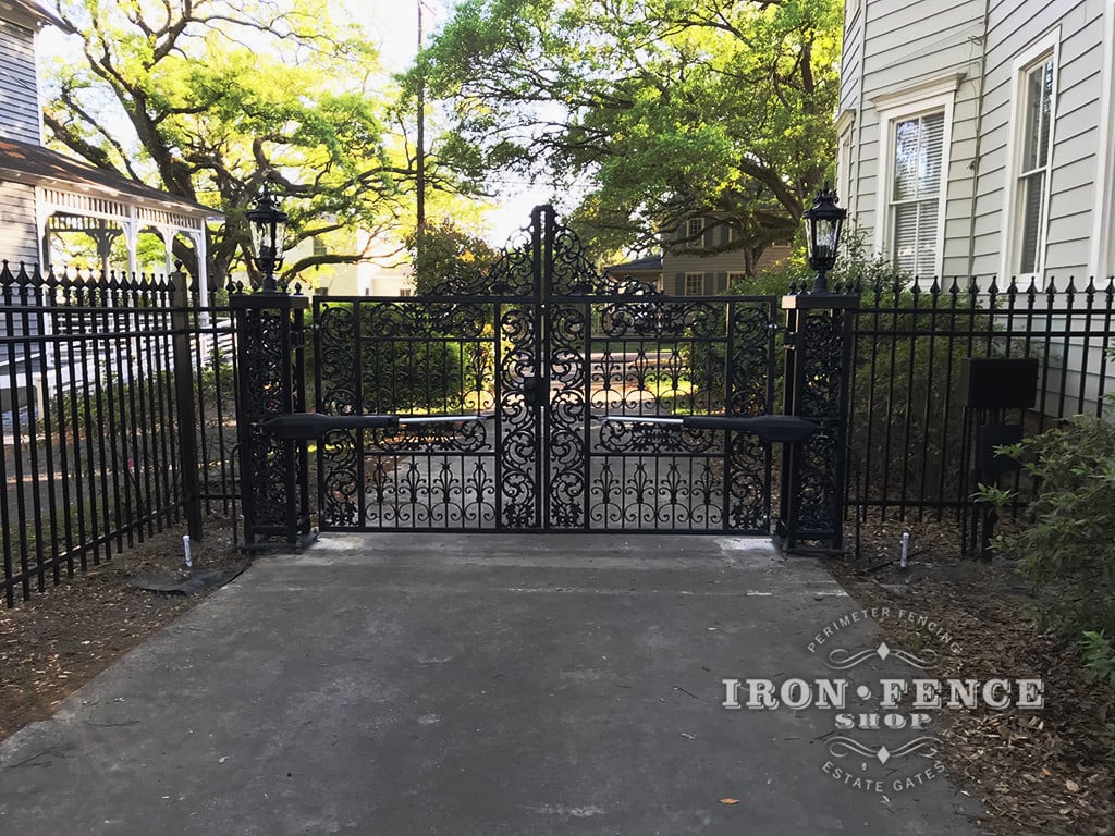 Our 5ft Classic Aluminum Fence Used to Complement a Customer Supplied Custom Gate