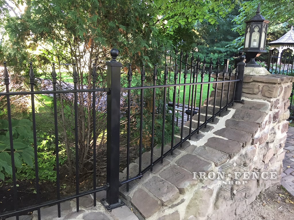 3ft Iron Fence Customized by Customer for a Stone Wall Top